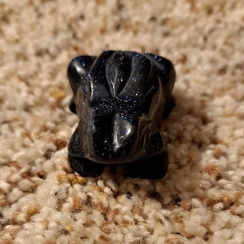 Black Crystal/Stone Frog Figurine